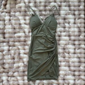 Khaki Green mini dress